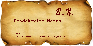 Bendekovits Netta névjegykártya
